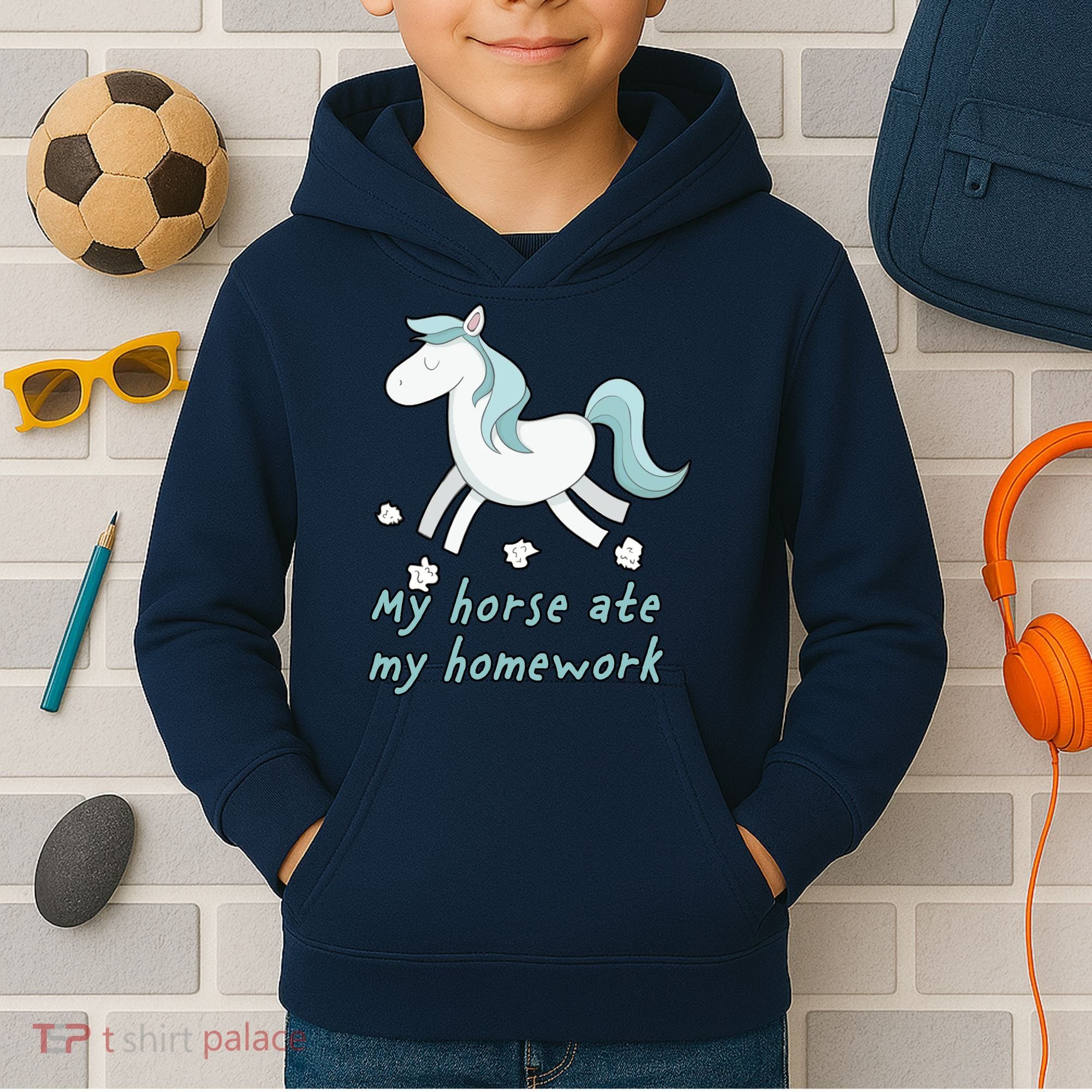 My Horse Ate My Homework Kids Hoodie