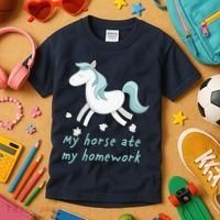 My Horse Ate My Homework Kids T-Shirt thumb 3