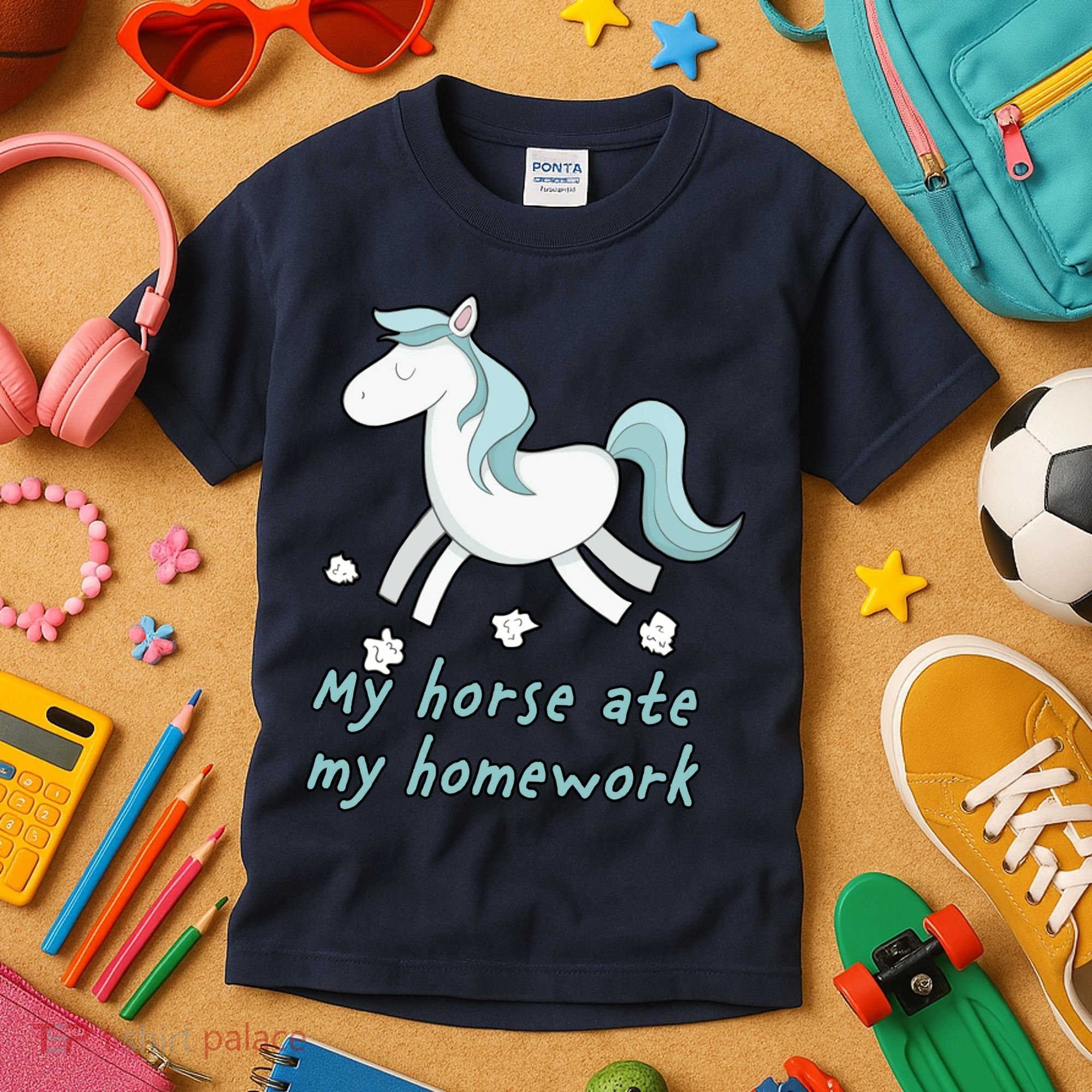 My Horse Ate My Homework Kids T-Shirt