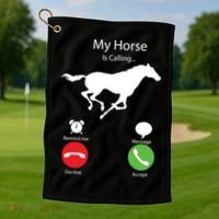 My Horse Is Calling Golf Towel thumb 1