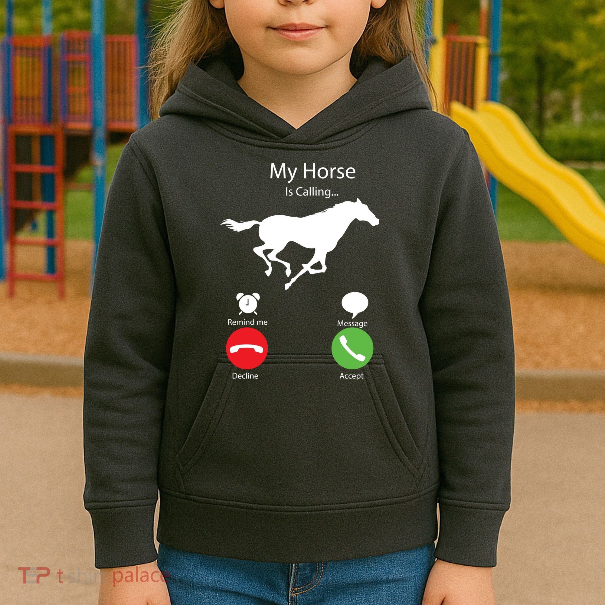 My Horse Is Calling Kids Hoodie
