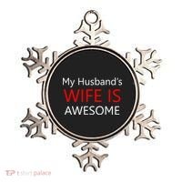 My Husband's Wife Is Awesome Ornament thumb 0