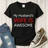 My Husband's Wife Is Awesome Women's T-Shirt thumb 3