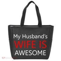 My Husband's Wife Is Awesome Tote Bag thumb 0