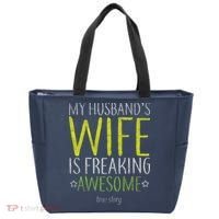 My Husbands Wife Is Freaking Awesome Tote Bag thumb 0