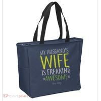 My Husbands Wife Is Freaking Awesome Tote Bag thumb 2