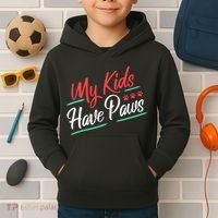 My Kids Have Paws Pet Owner Kids Hoodie thumb 2