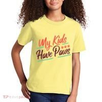 My Kids Have Paws Pet Owner Kids T-Shirt thumb 2