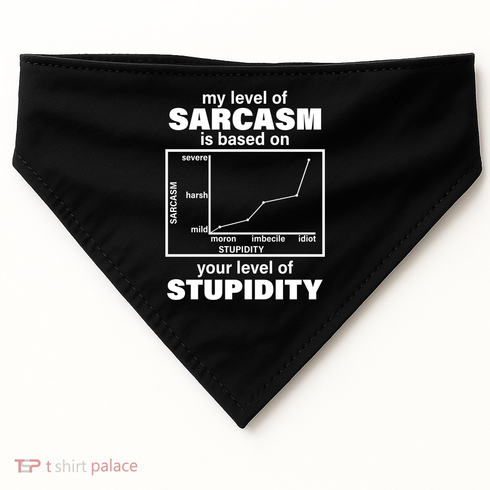 My Level Of Sarcasm Depends On Your Level Of Stupidity USA-Made Doggie Bandana