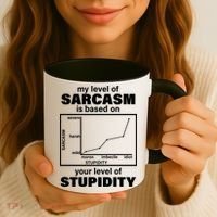 My Level Of Sarcasm Depends On Your Level Of Stupidity Coffee Mug thumb 3