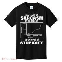 My Level Of Sarcasm Depends On Your Level Of Stupidity Kids T-Shirt thumb 0