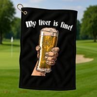 My Liver Is Fine Golf Towel thumb 1