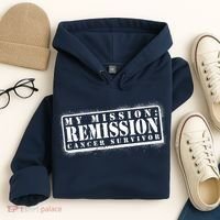 My Mission Remission Cancer Survivor Stamp Hoodie thumb 4