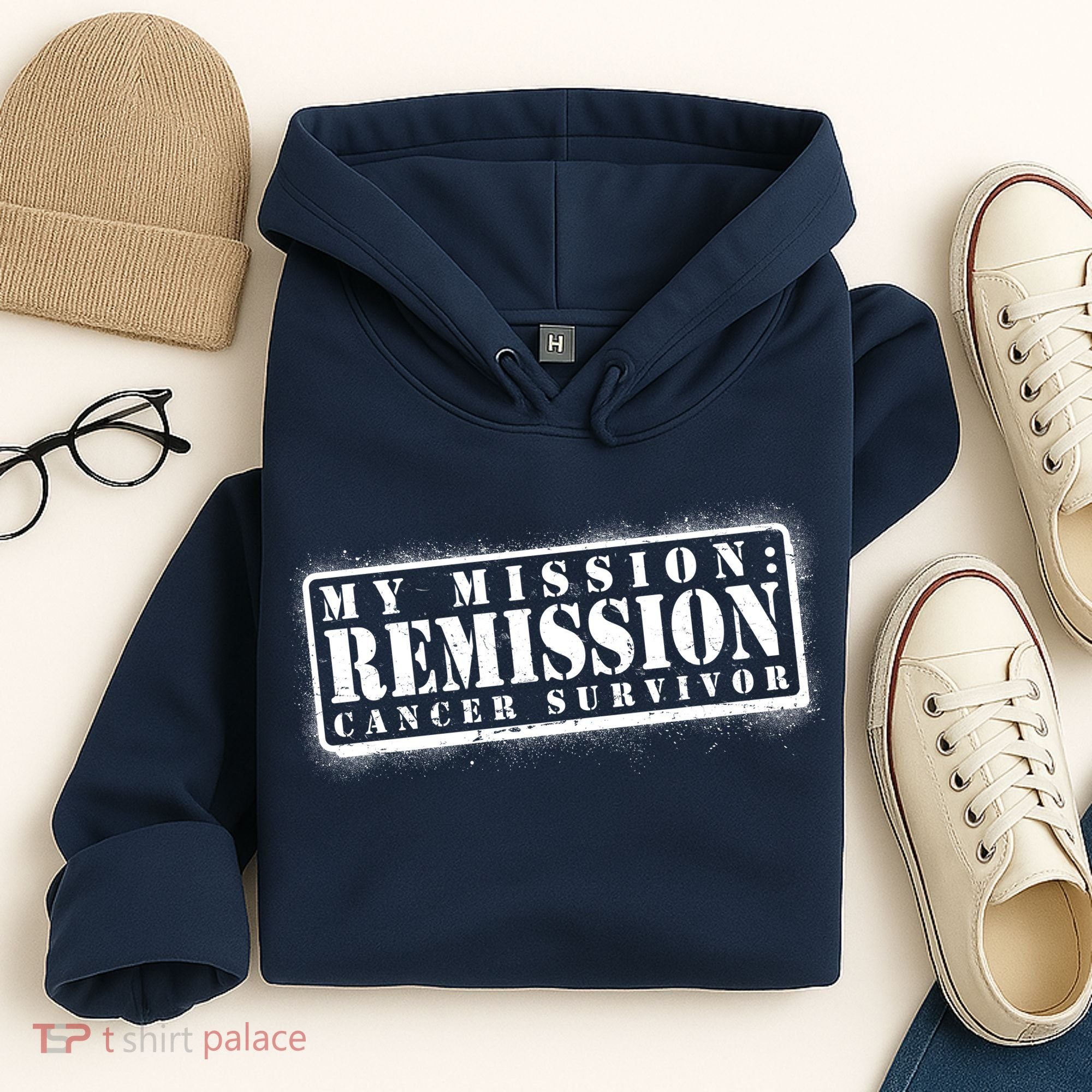 My Mission Remission Cancer Survivor Stamp Hoodie