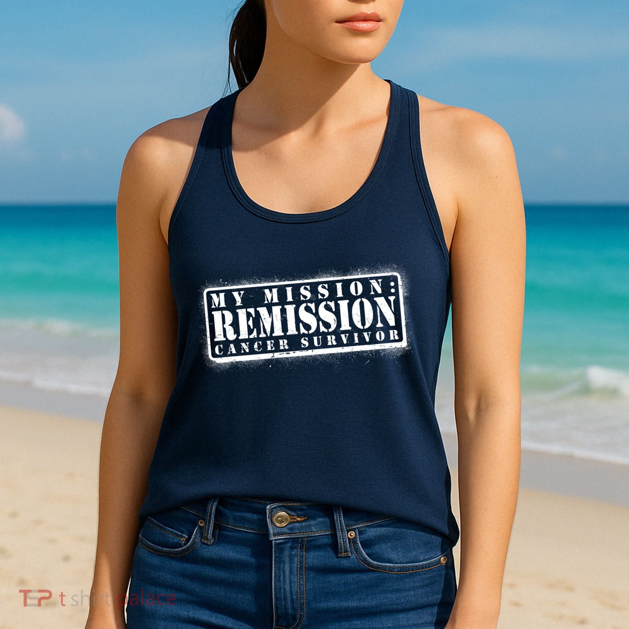 My Mission Remission Cancer Survivor Stamp Women's Tank Top