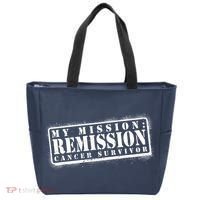 My Mission Remission Cancer Survivor Stamp Tote Bag thumb 0