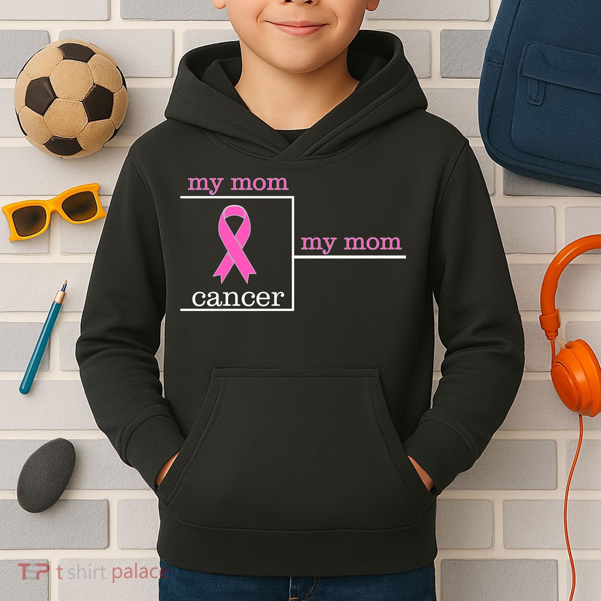 My Mom Cancer Bracket Kids Hoodie