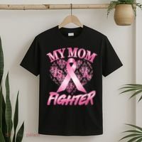 My Mom Is A Fighter Breast Cancer Awareness T-Shirt thumb 2