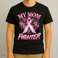 My Mom Is A Fighter Breast Cancer Awareness T-Shirt thumb 3