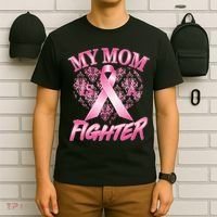 My Mom Is A Fighter Breast Cancer Awareness T-Shirt thumb 6