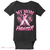 My Mom Is A Fighter Breast Cancer Awareness Baby Bodysuit thumb 0