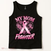 My Mom Is A Fighter Breast Cancer Awareness Tank Top thumb 2
