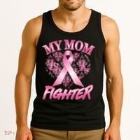 My Mom Is A Fighter Breast Cancer Awareness Tank Top thumb 3