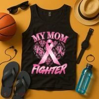 My Mom Is A Fighter Breast Cancer Awareness Tank Top thumb 4