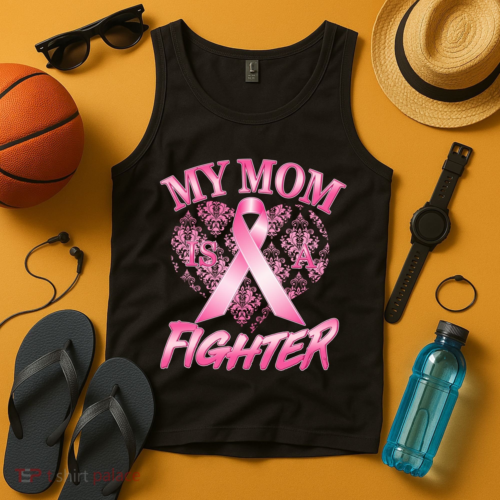 My Mom Is A Fighter Breast Cancer Awareness Tank Top