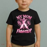 My Mom Is A Fighter Breast Cancer Awareness Toddler T-Shirt thumb 2