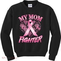 My Mom Is A Fighter Breast Cancer Awareness Kids Sweatshirt thumb 0