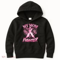 My Mom Is A Fighter Breast Cancer Awareness Kids Hoodie thumb 0