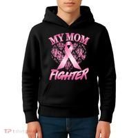 My Mom Is A Fighter Breast Cancer Awareness Kids Hoodie thumb 4