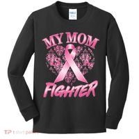 My Mom Is A Fighter Breast Cancer Awareness Kids Long Sleeve Shirt thumb 0