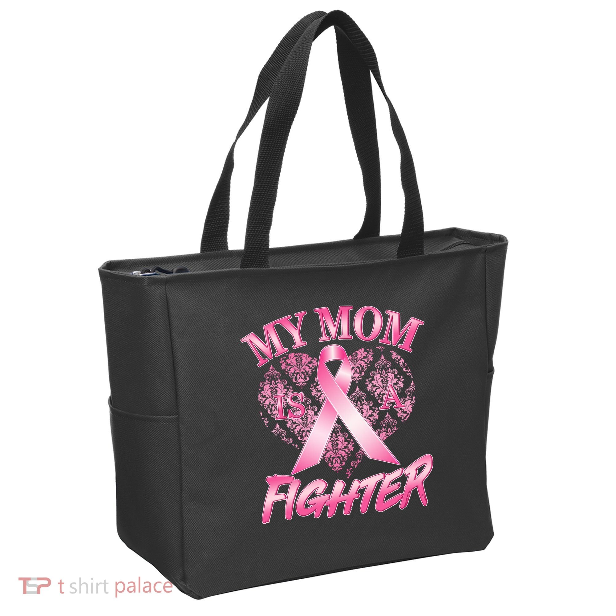 My Mom Is A Fighter Breast Cancer Awareness Tote Bag