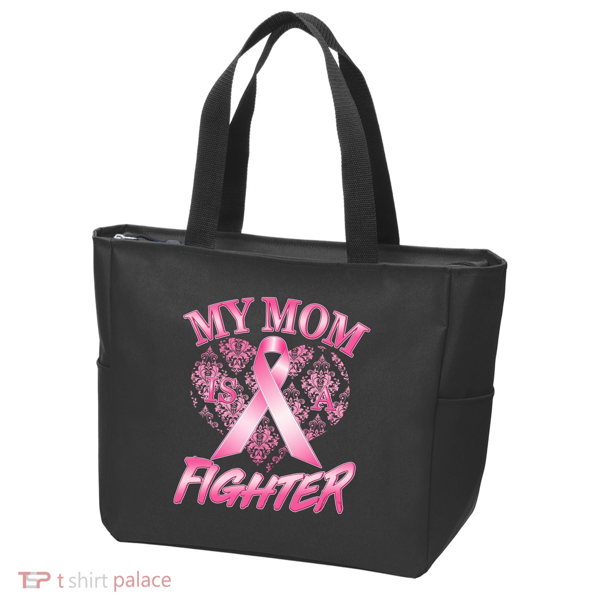 My Mom Is A Fighter Breast Cancer Awareness Tote Bag