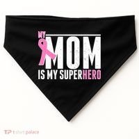 My Mom Is My Superhero Breast Cancer USA-Made Doggie Bandana thumb 0