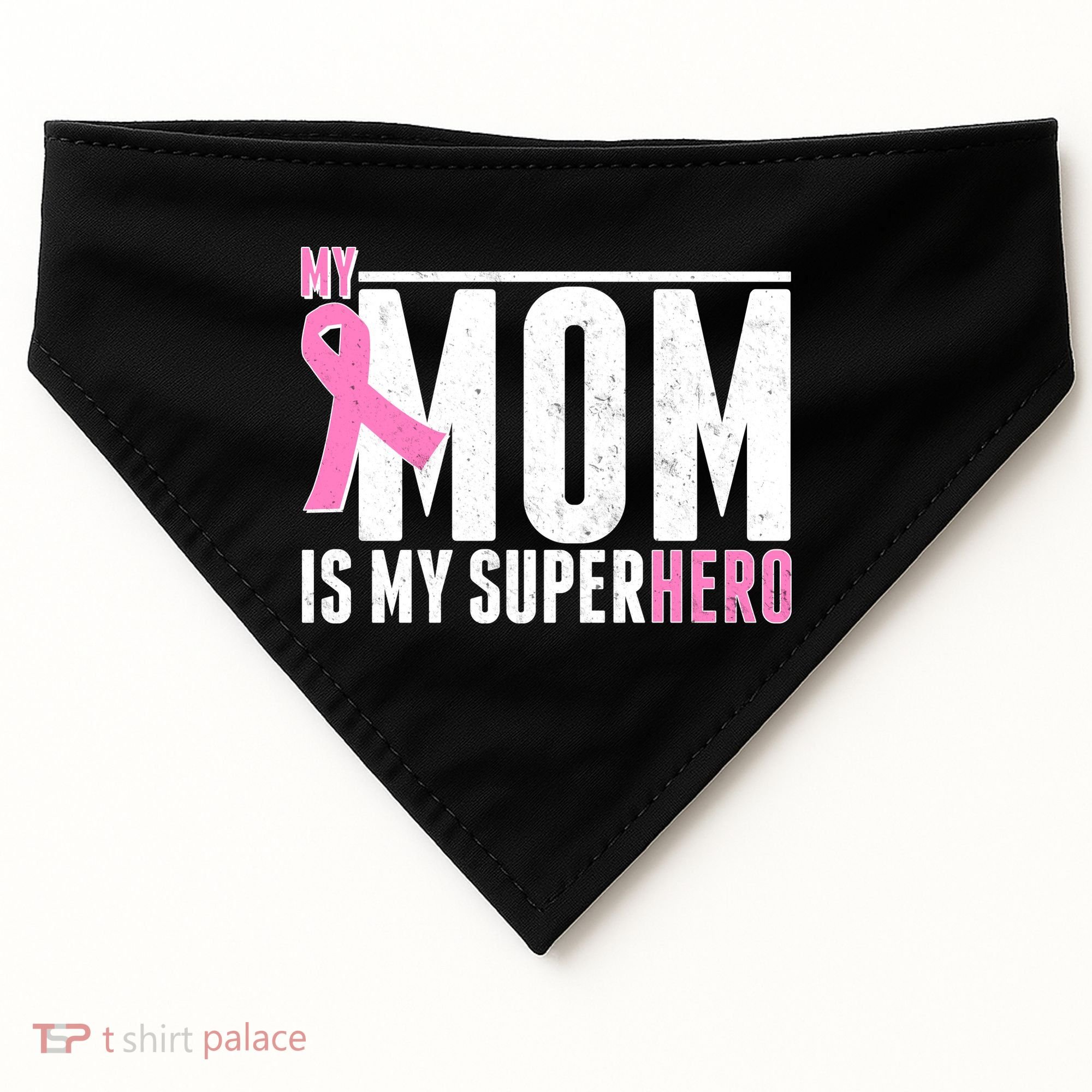 My Mom Is My Superhero Breast Cancer USA-Made Doggie Bandana