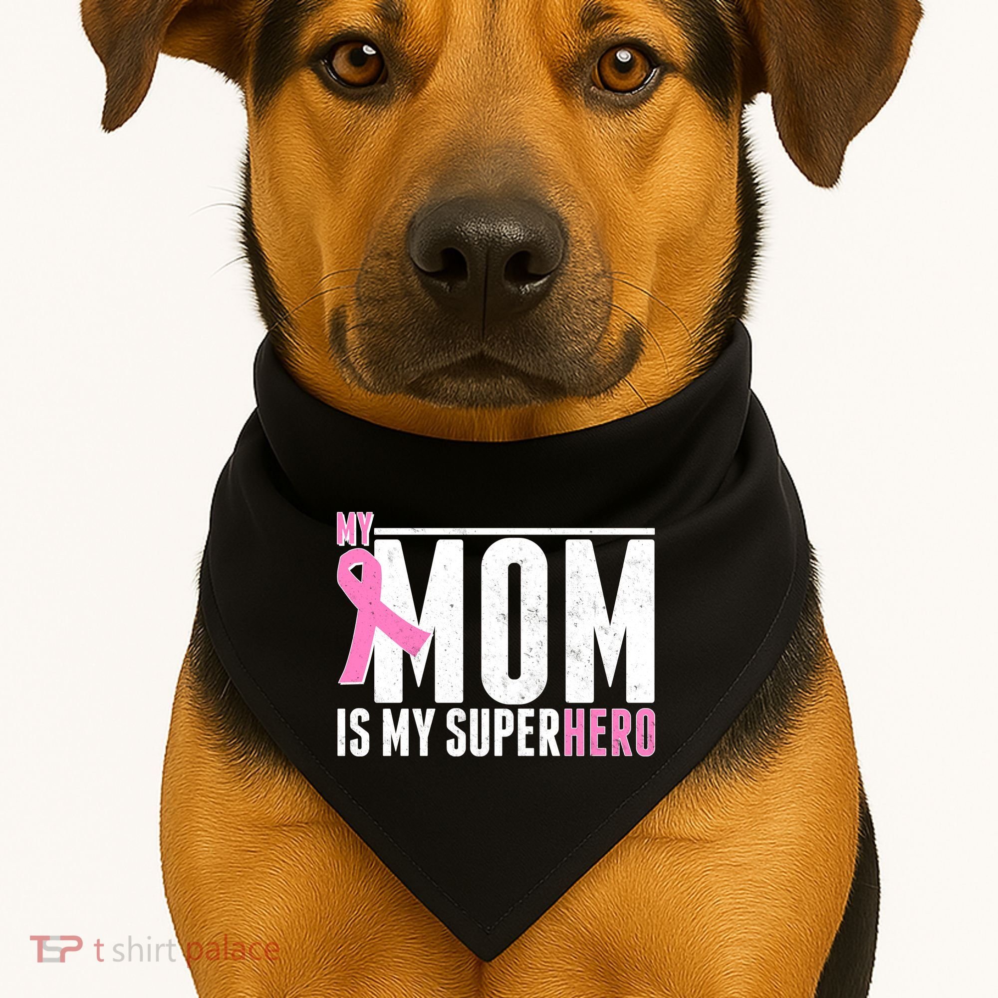 My Mom Is My Superhero Breast Cancer USA-Made Doggie Bandana