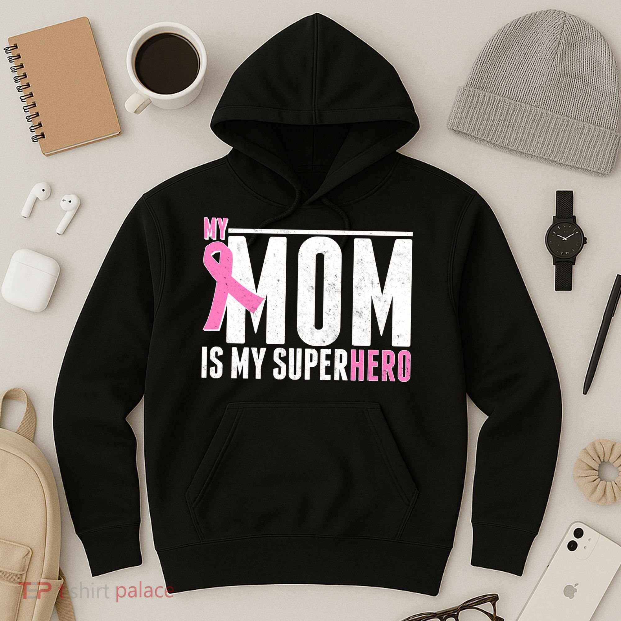 My Mom Is My Superhero Breast Cancer Hoodie