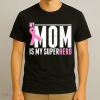 My Mom Is My Superhero Breast Cancer T-Shirt thumb 3