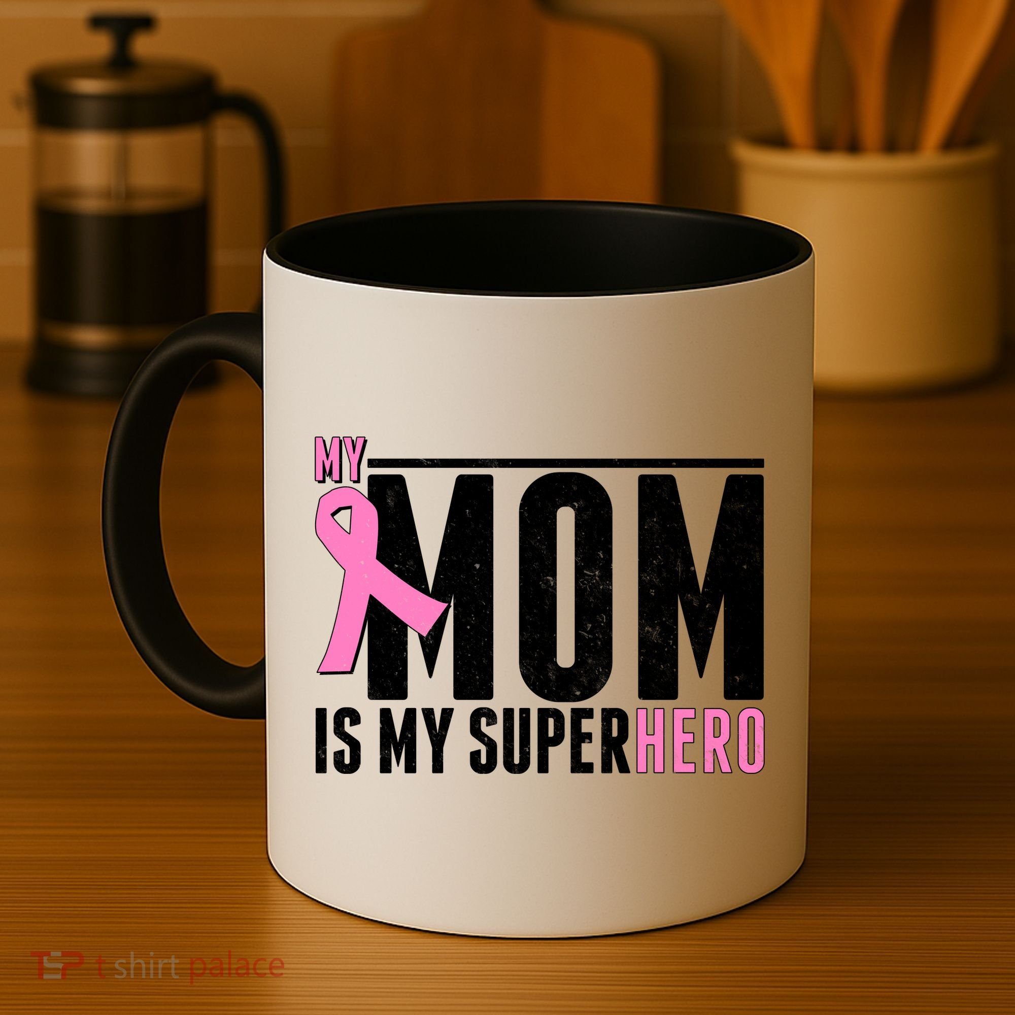 My Mom Is My Superhero Breast Cancer Coffee Mug