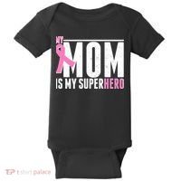 My Mom Is My Superhero Breast Cancer Baby Bodysuit thumb 0