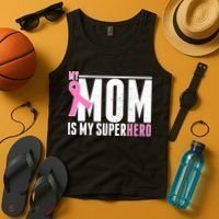 My Mom Is My Superhero Breast Cancer Tank Top thumb 4