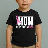 My Mom Is My Superhero Breast Cancer Toddler T-Shirt thumb 2