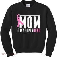 My Mom Is My Superhero Breast Cancer Kids Sweatshirt thumb 0