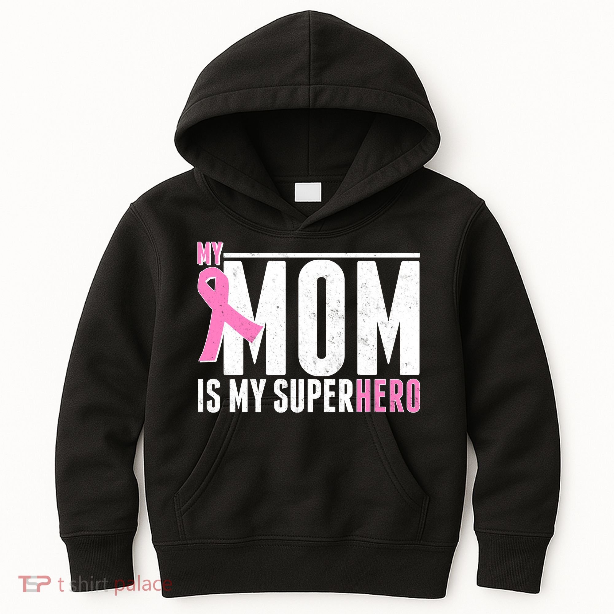 My Mom Is My Superhero Breast Cancer Kids Hoodie