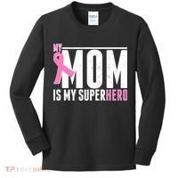 My Mom Is My Superhero Breast Cancer Kids Long Sleeve Shirt thumb 0