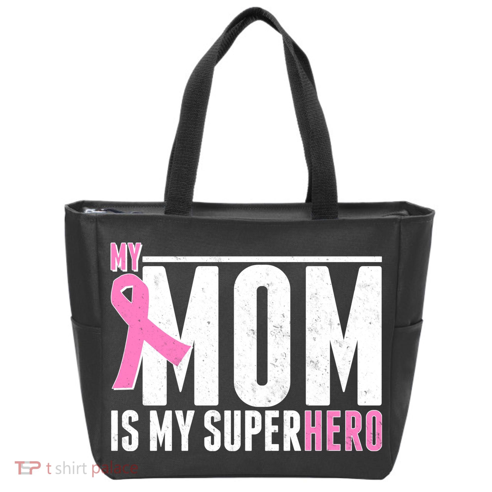 My Mom Is My Superhero Breast Cancer Tote Bag