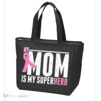 My Mom Is My Superhero Breast Cancer Tote Bag thumb 3